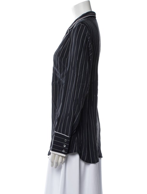 FRAME Silk Striped Button-Up Top