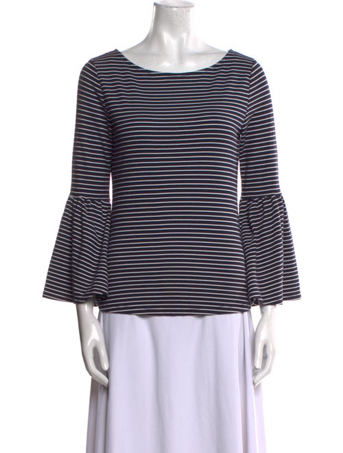 FRAME Striped Scoop Neck Top