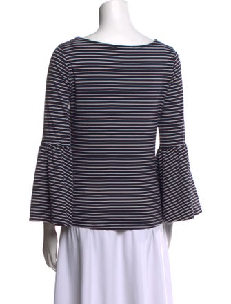 FRAME Striped Scoop Neck Top