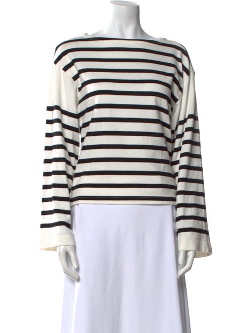 FRAME Striped Bateau Neckline Top