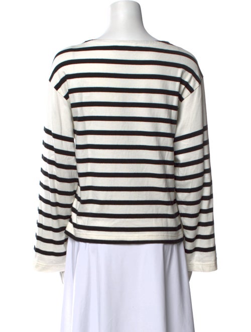 FRAME Striped Bateau Neckline Top