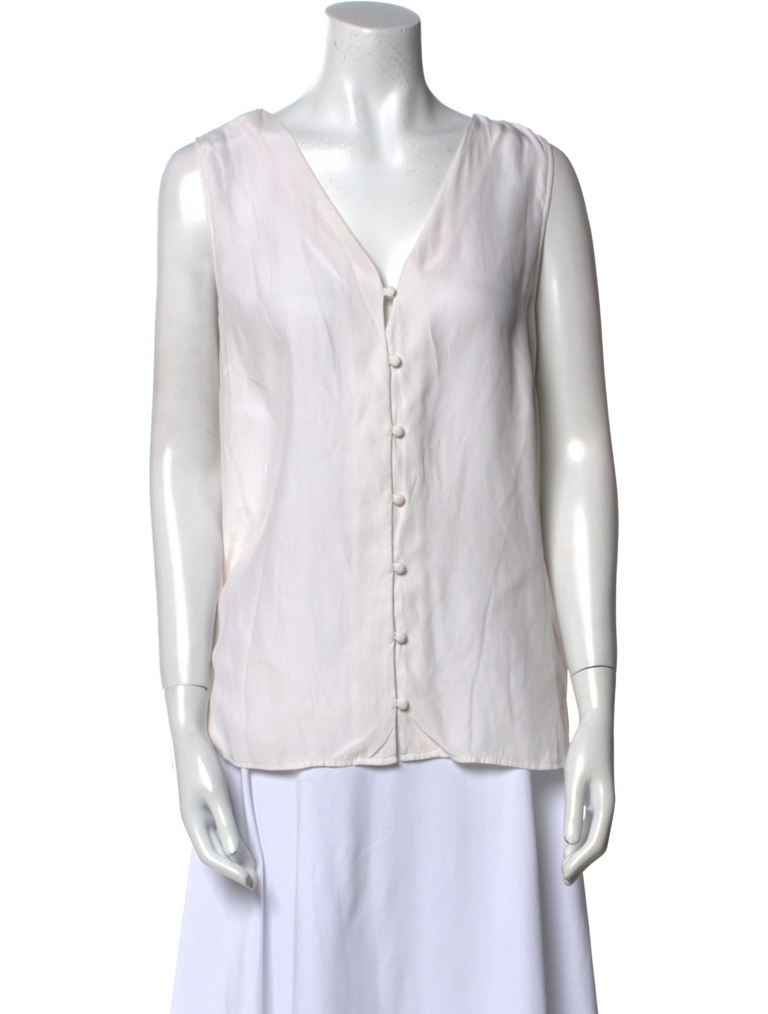 FRAME Silk V-Neck Blouse