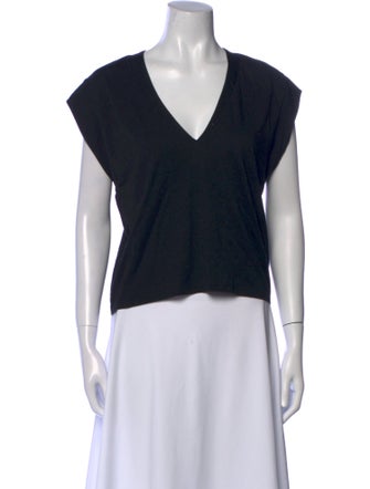 FRAME V-Neck Short Sleeve Crop Top