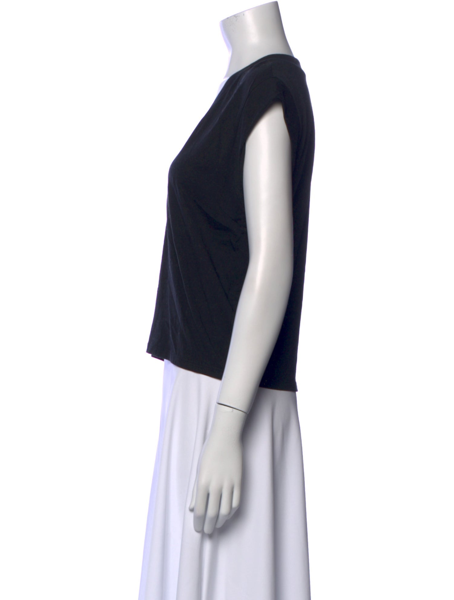 FRAME V-Neck Short Sleeve Crop Top