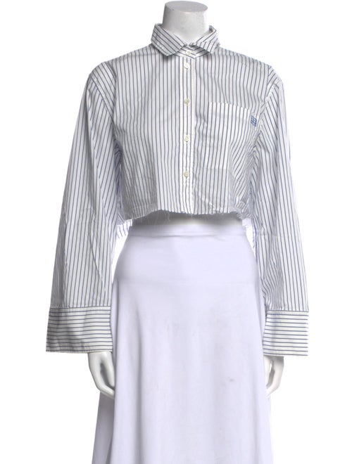 FRAME Striped Long Sleeve Crop Top