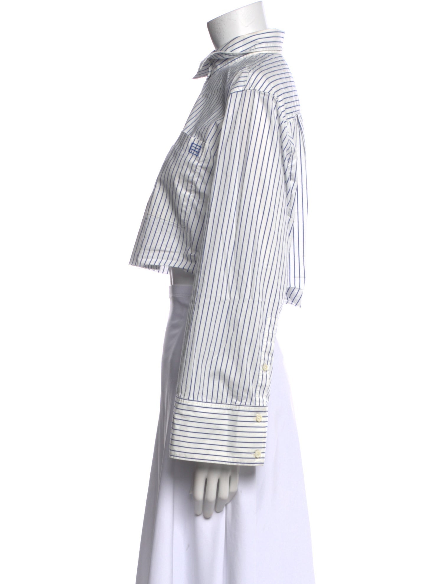 FRAME Striped Long Sleeve Crop Top