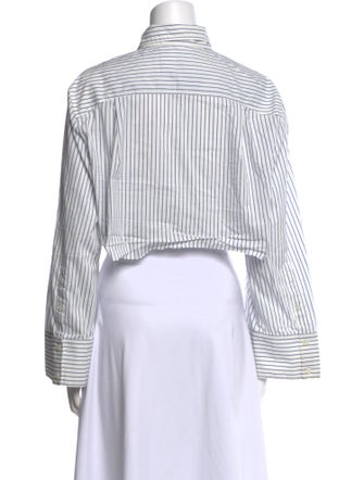 FRAME Striped Long Sleeve Crop Top