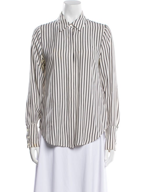 FRAME Silk Striped Button-Up Top