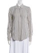FRAME Silk Striped Button-Up Top