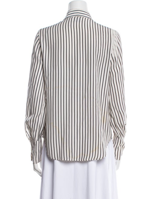 FRAME Silk Striped Button-Up Top