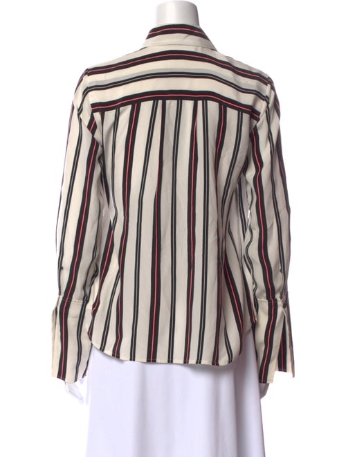 FRAME Silk Striped Button-Up Top