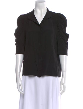 FRAME Silk V-Neck Blouse