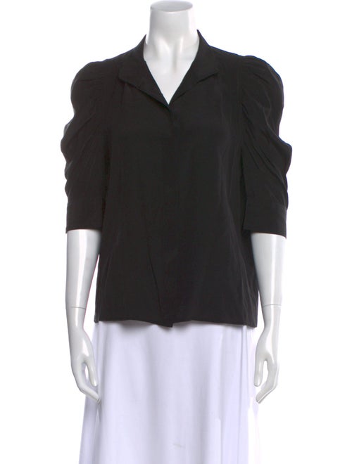 FRAME Silk V-Neck Blouse