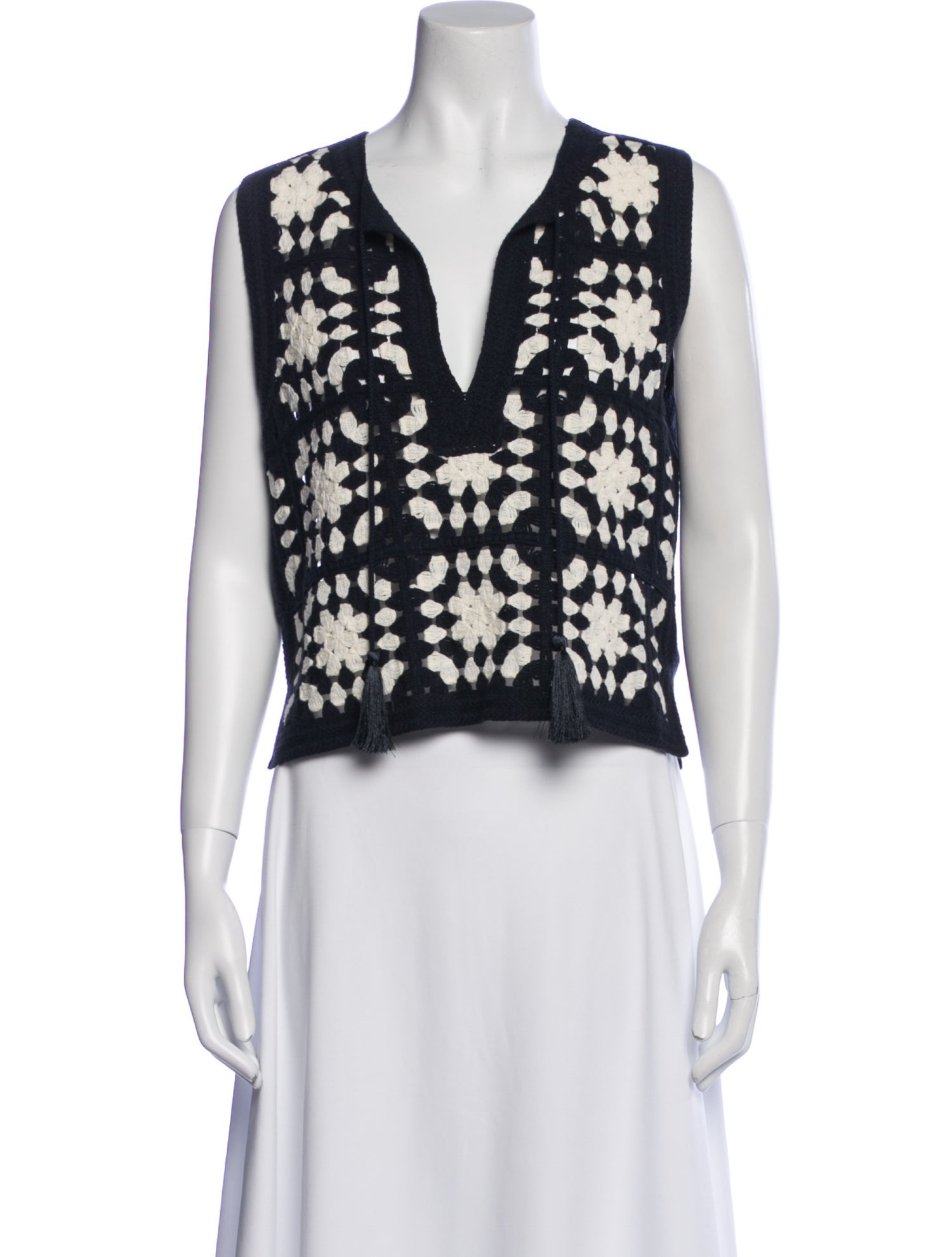 FRAME Printed V-Neck Crop Top