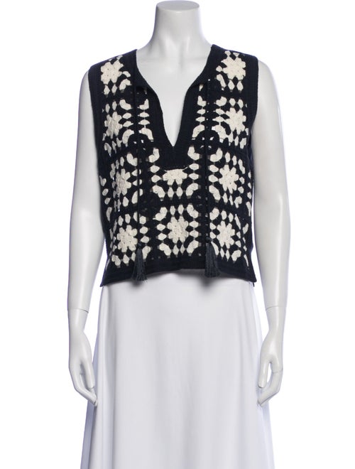 FRAME Printed V-Neck Crop Top