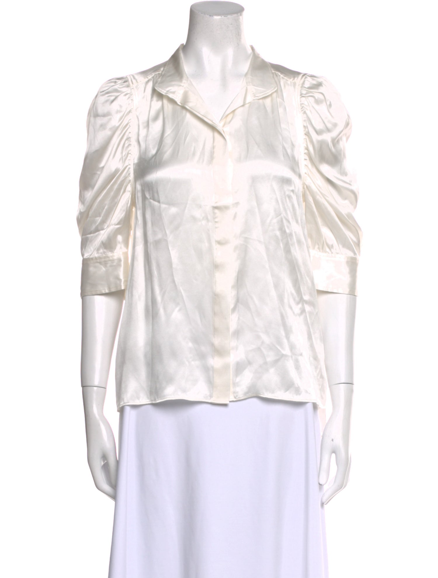 FRAME Silk V-Neck Blouse