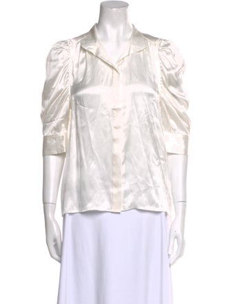 FRAME Silk V-Neck Blouse