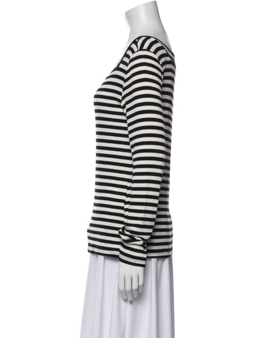 FRAME Striped Square Neckline Top