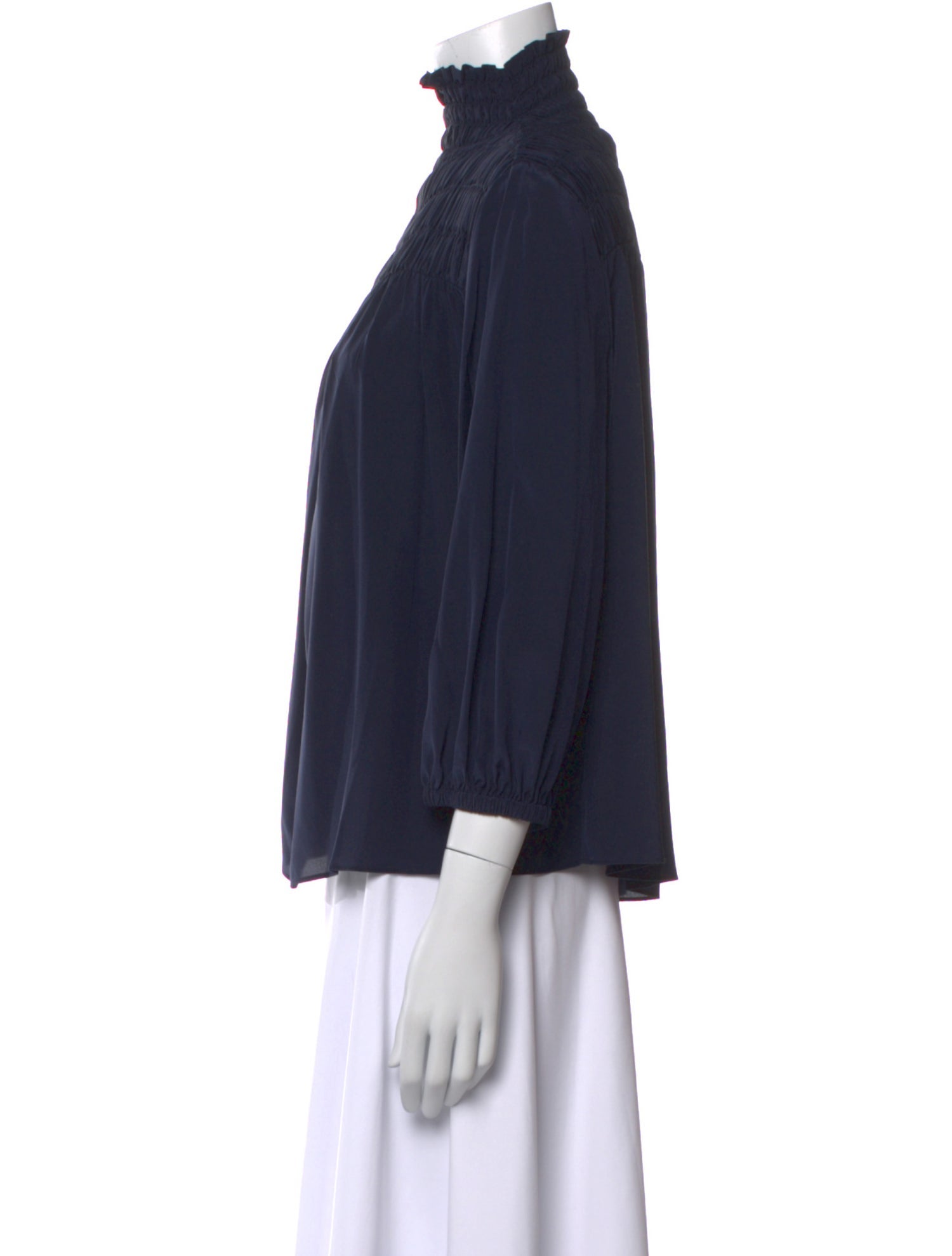 FRAME Silk Mock Neck Blouse w/ Tags