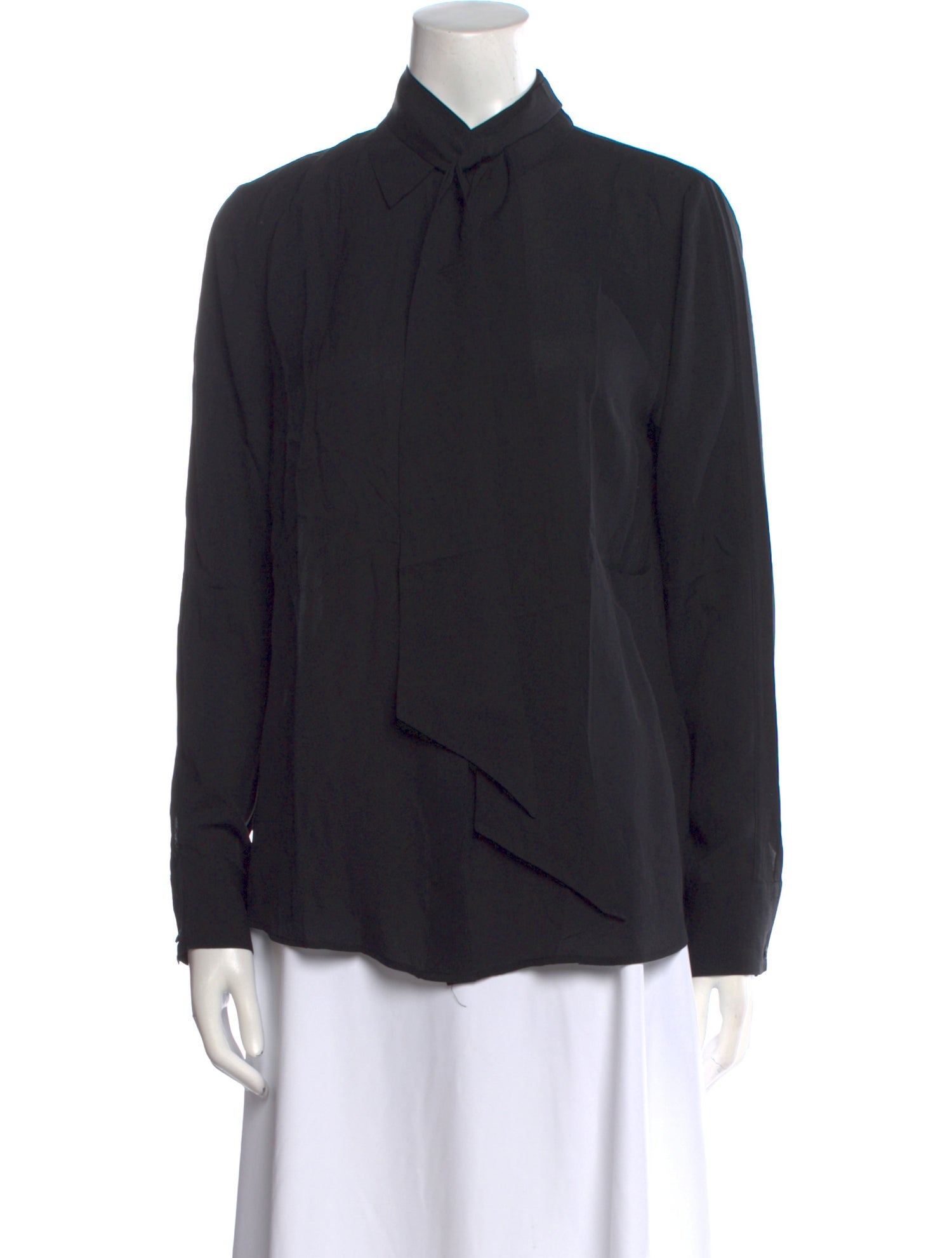 FRAME Silk Long Sleeve Button-Up Top