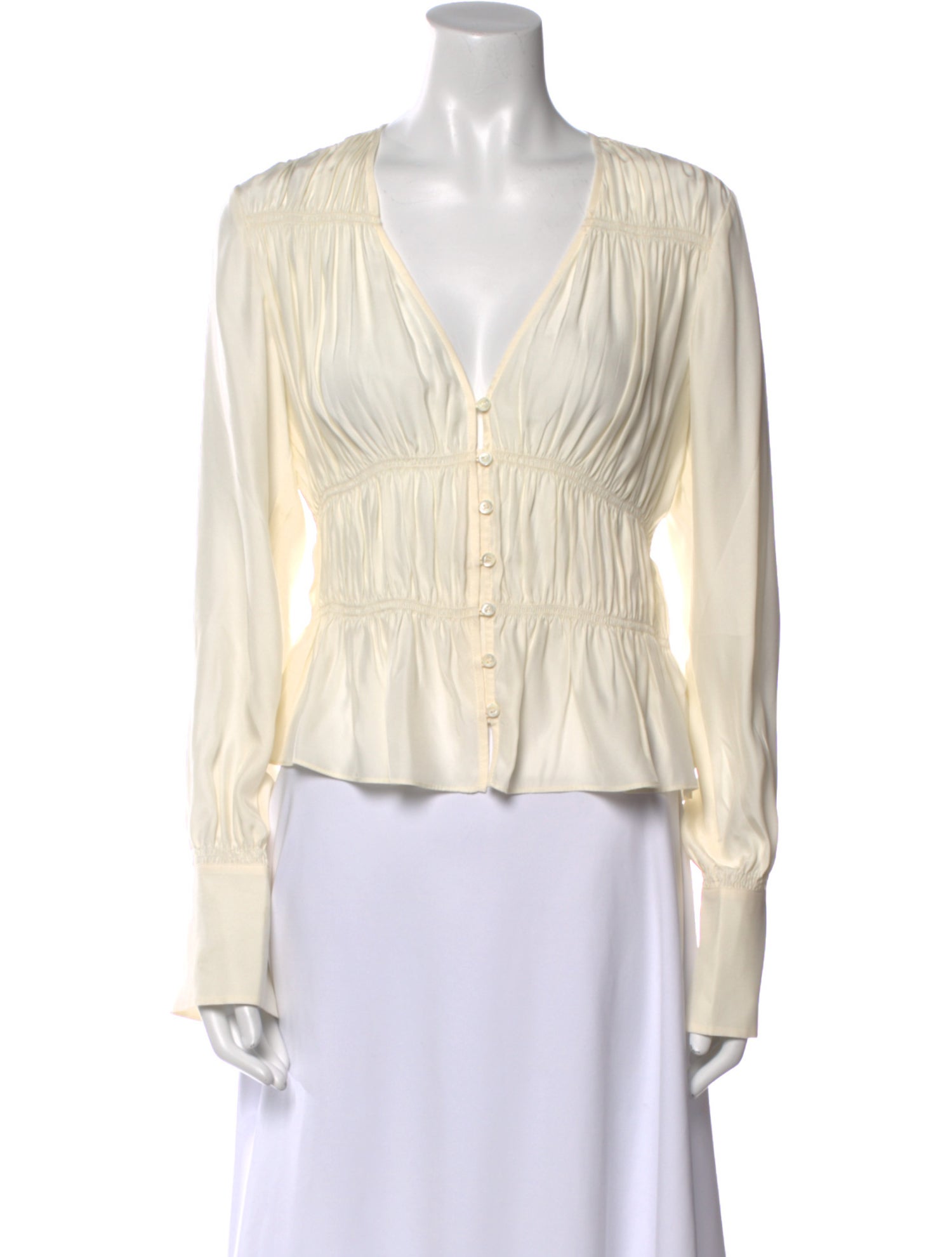 FRAME Silk V-Neck Blouse w/ Tags