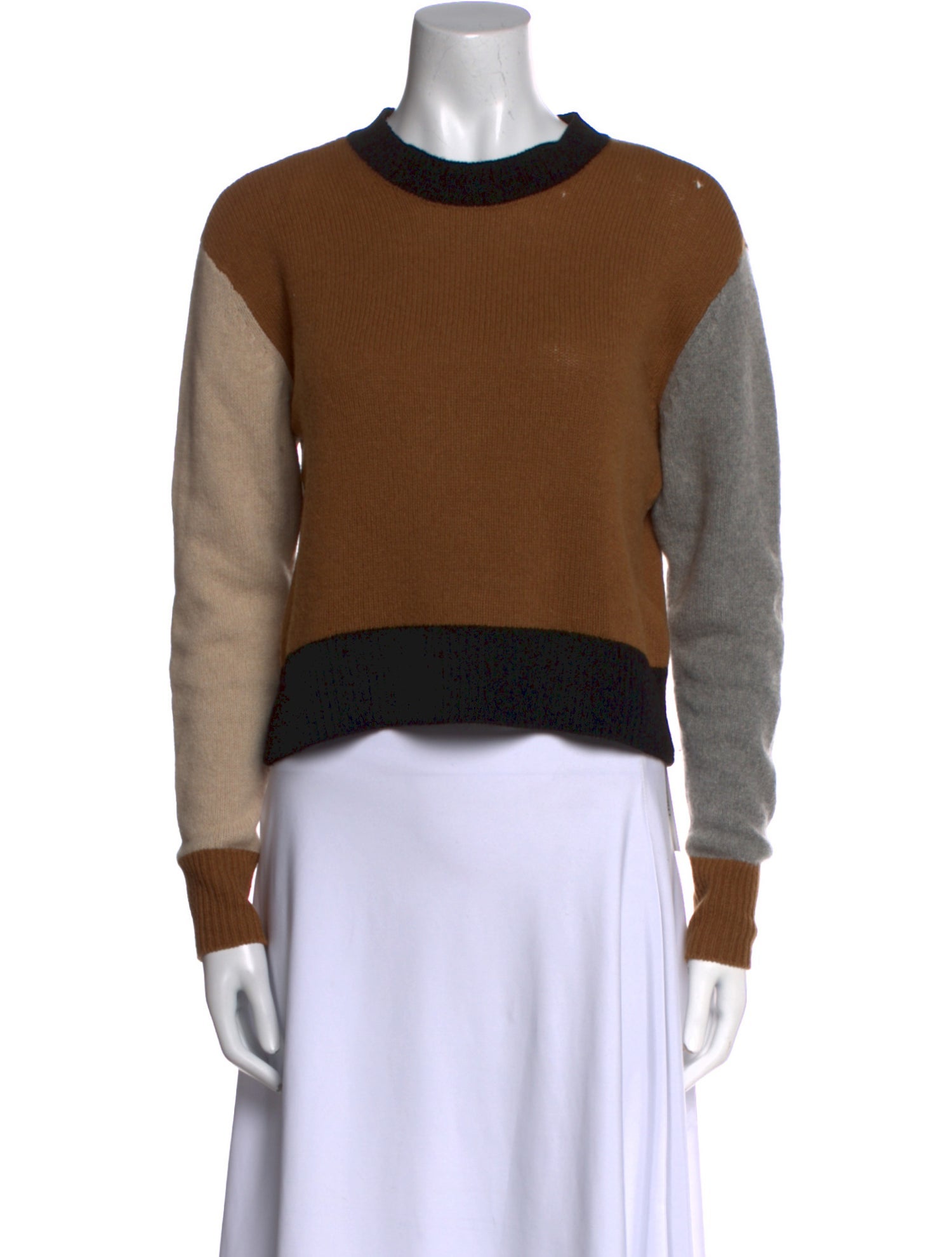 FRAME Cashmere Colorblock Pattern Sweater