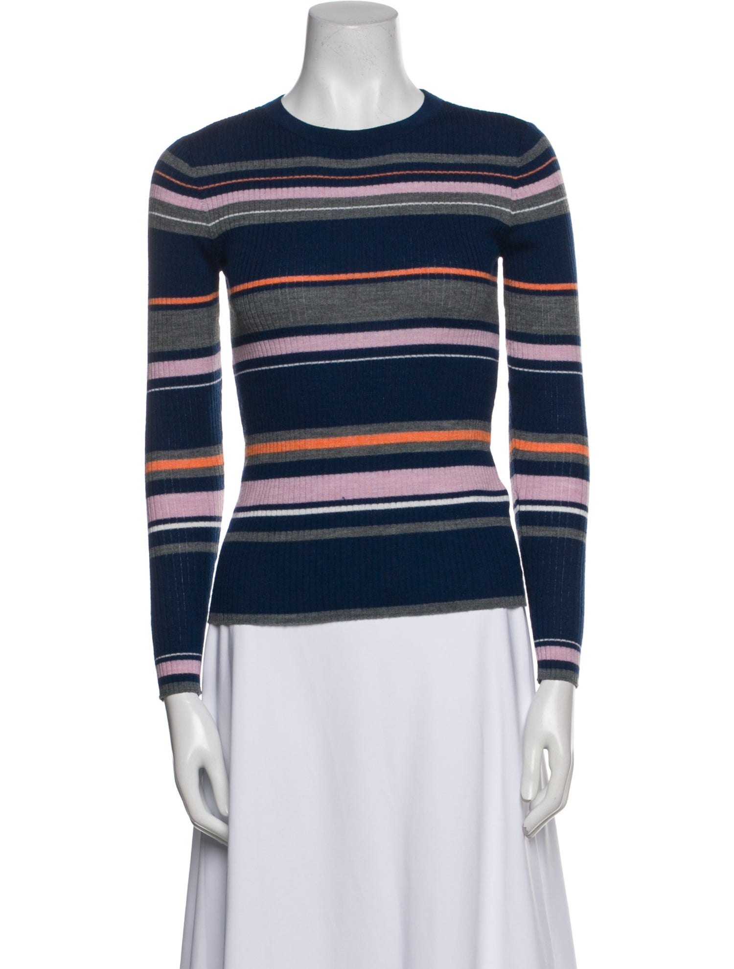 FRAME Striped Crew Neck Top