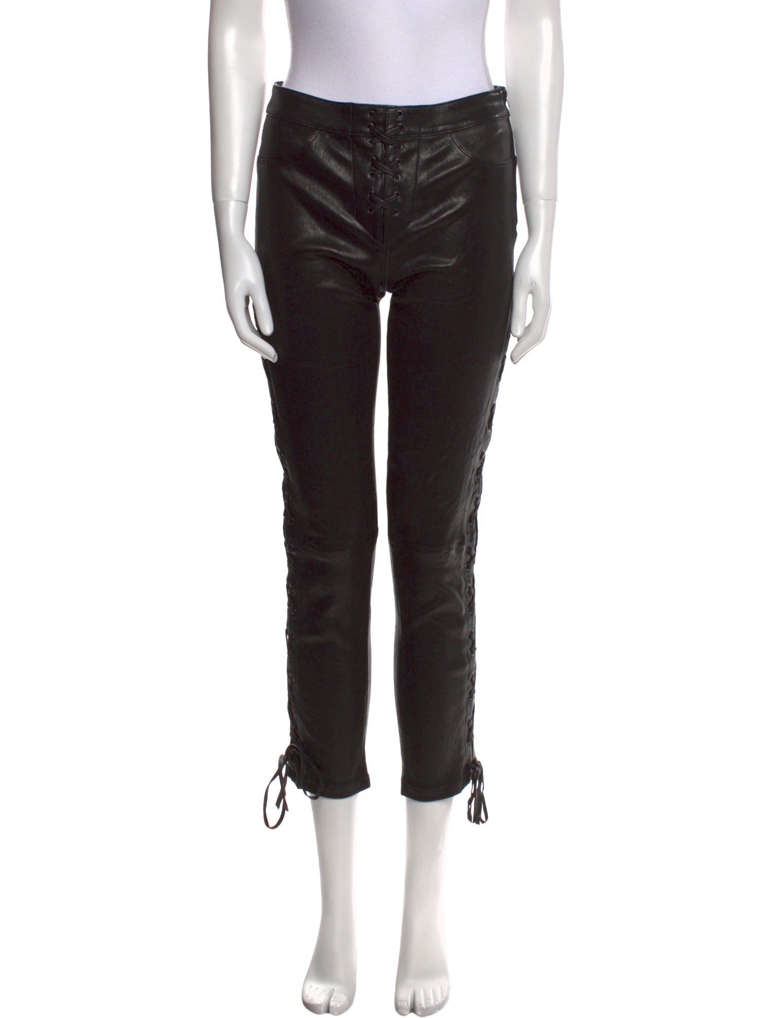 FRAME Lamb Leather Straight Leg Pants