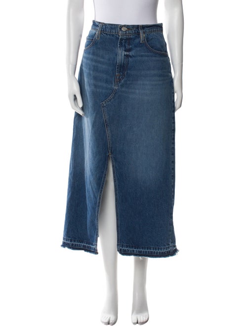FRAME Raw-Edge Trim Midi Length Skirt