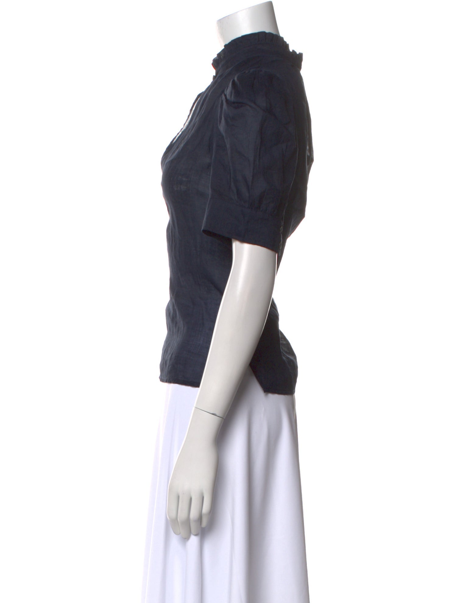 FRAME Mock Neck Short Sleeve Blouse w/ Tags