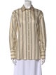 FRAME Silk Striped Button-Up Top