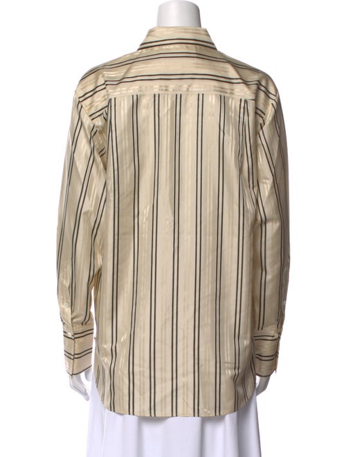 FRAME Silk Striped Button-Up Top