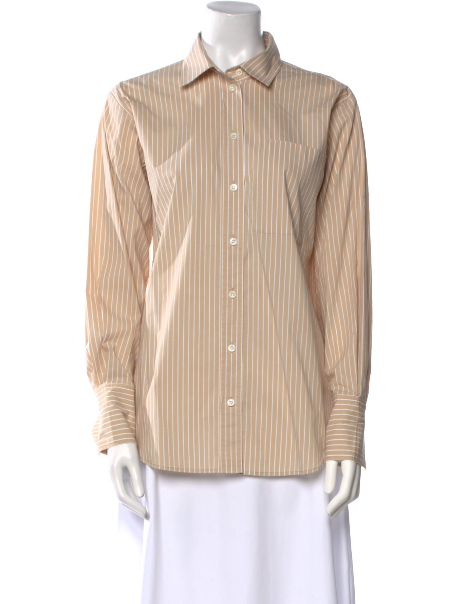 FRAME Striped Long Sleeve Button-Up Top