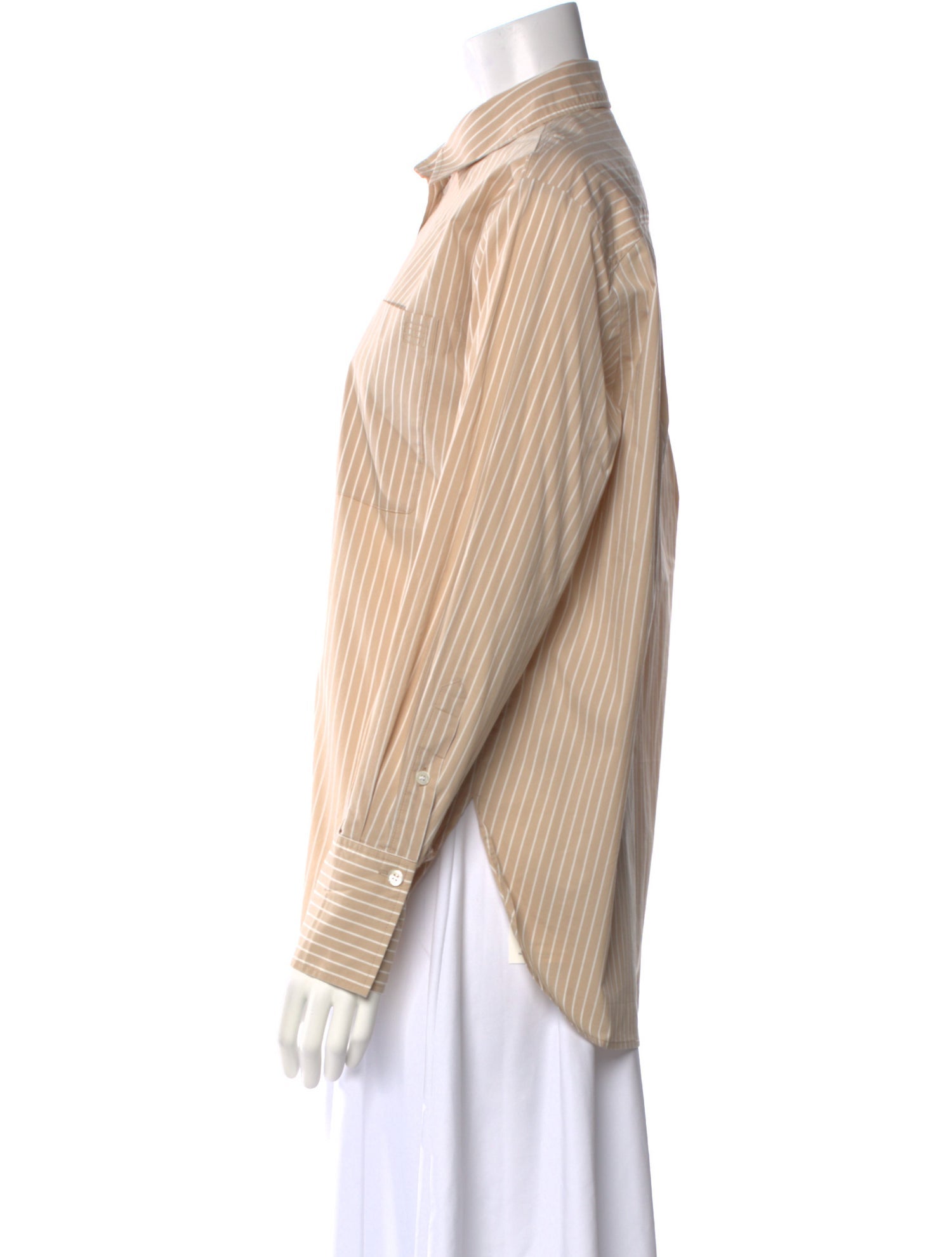 FRAME Striped Long Sleeve Button-Up Top