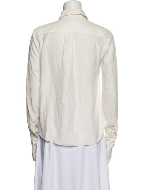 FRAME Silk Long Sleeve Button-Up Top