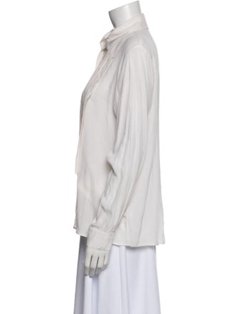 FRAME Silk Long Sleeve Button-Up Top