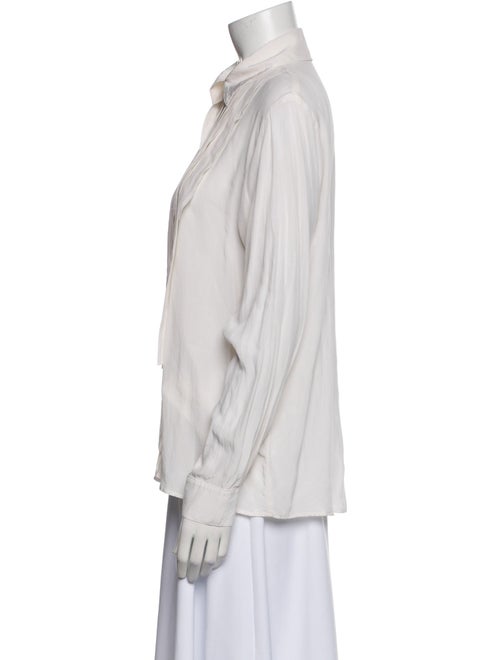 FRAME Silk Long Sleeve Button-Up Top