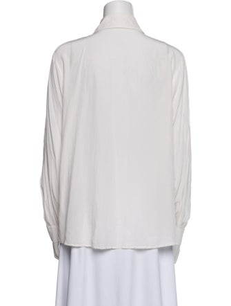 FRAME Silk Long Sleeve Button-Up Top