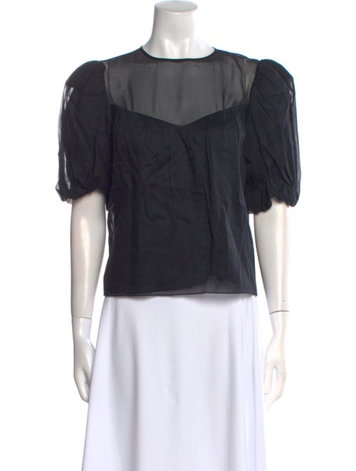FRAME Bateau Neckline Short Sleeve Blouse