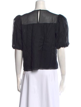 FRAME Bateau Neckline Short Sleeve Blouse