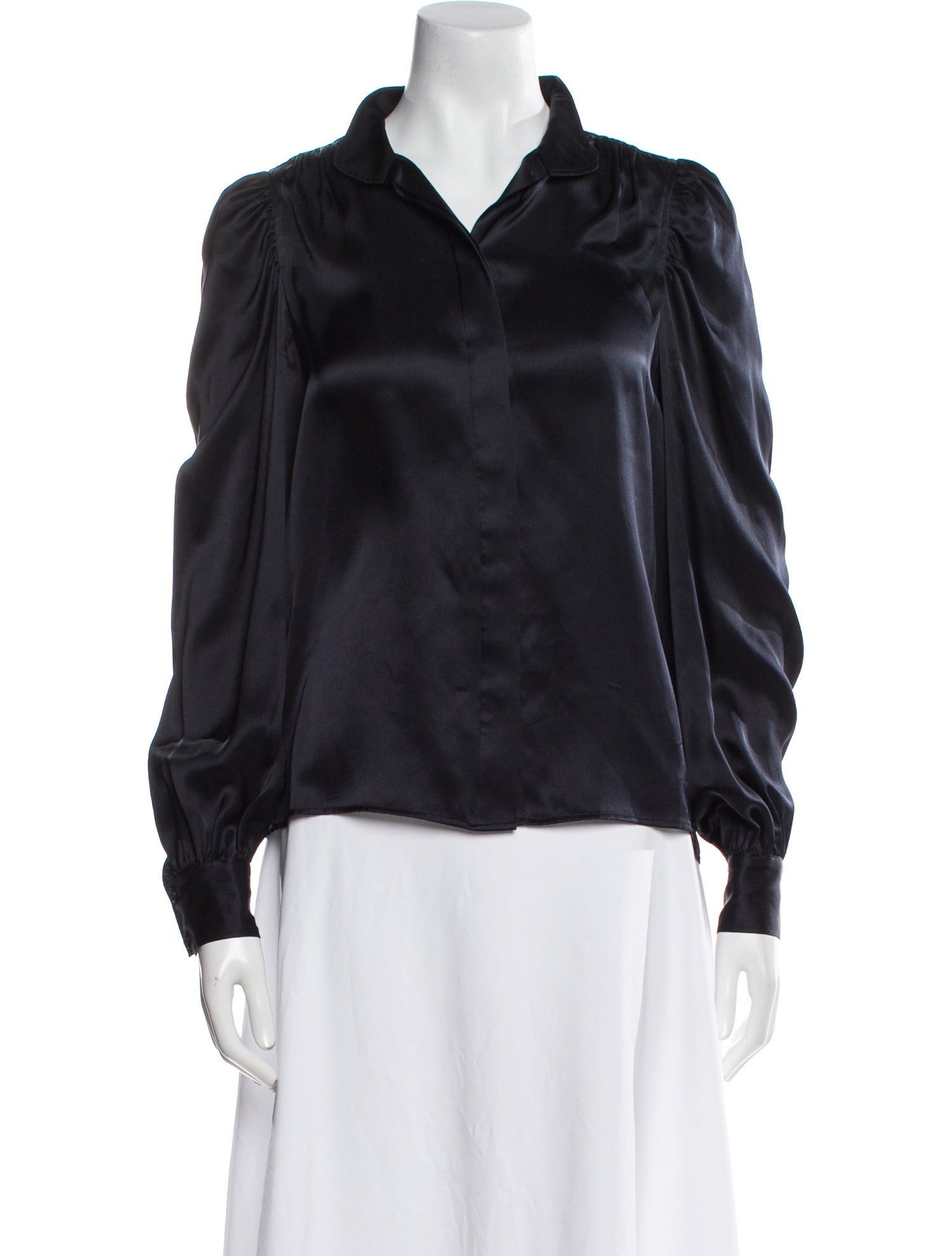 FRAME Silk V-Neck Blouse