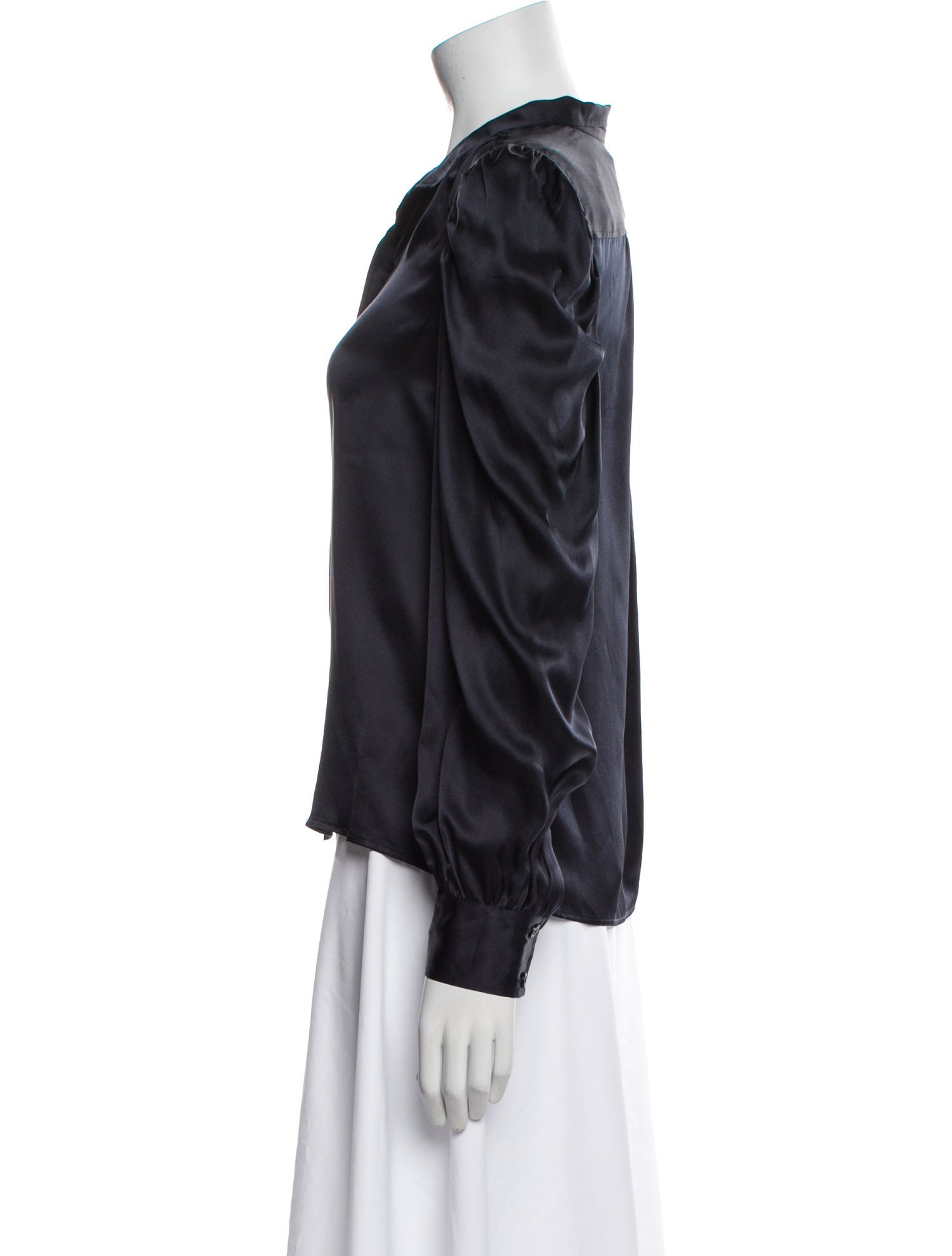 FRAME Silk V-Neck Blouse