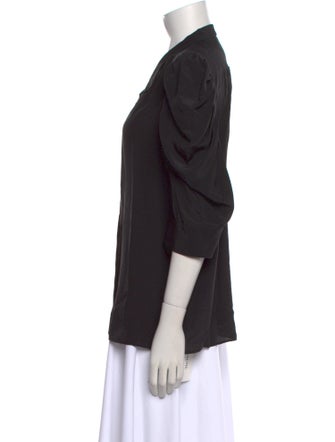 FRAME Silk Three-Quarter Sleeve Blouse