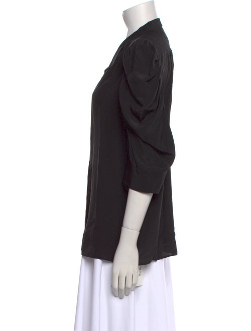 FRAME Silk Three-Quarter Sleeve Blouse