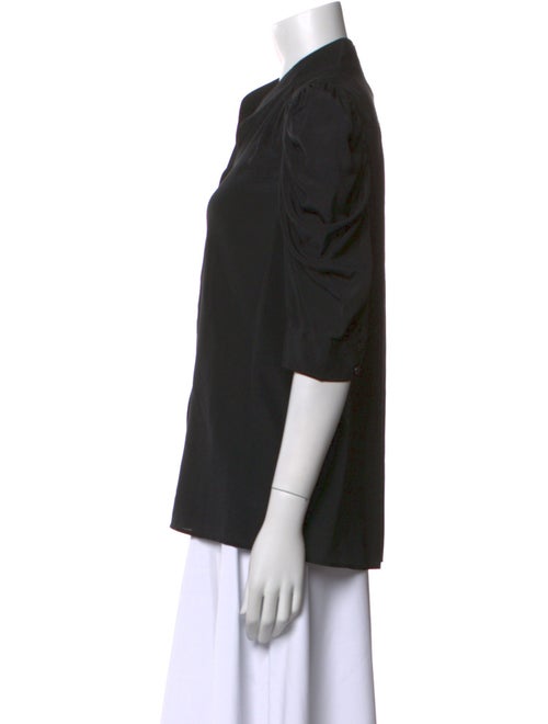 FRAME Silk V-Neck Button-Up Top