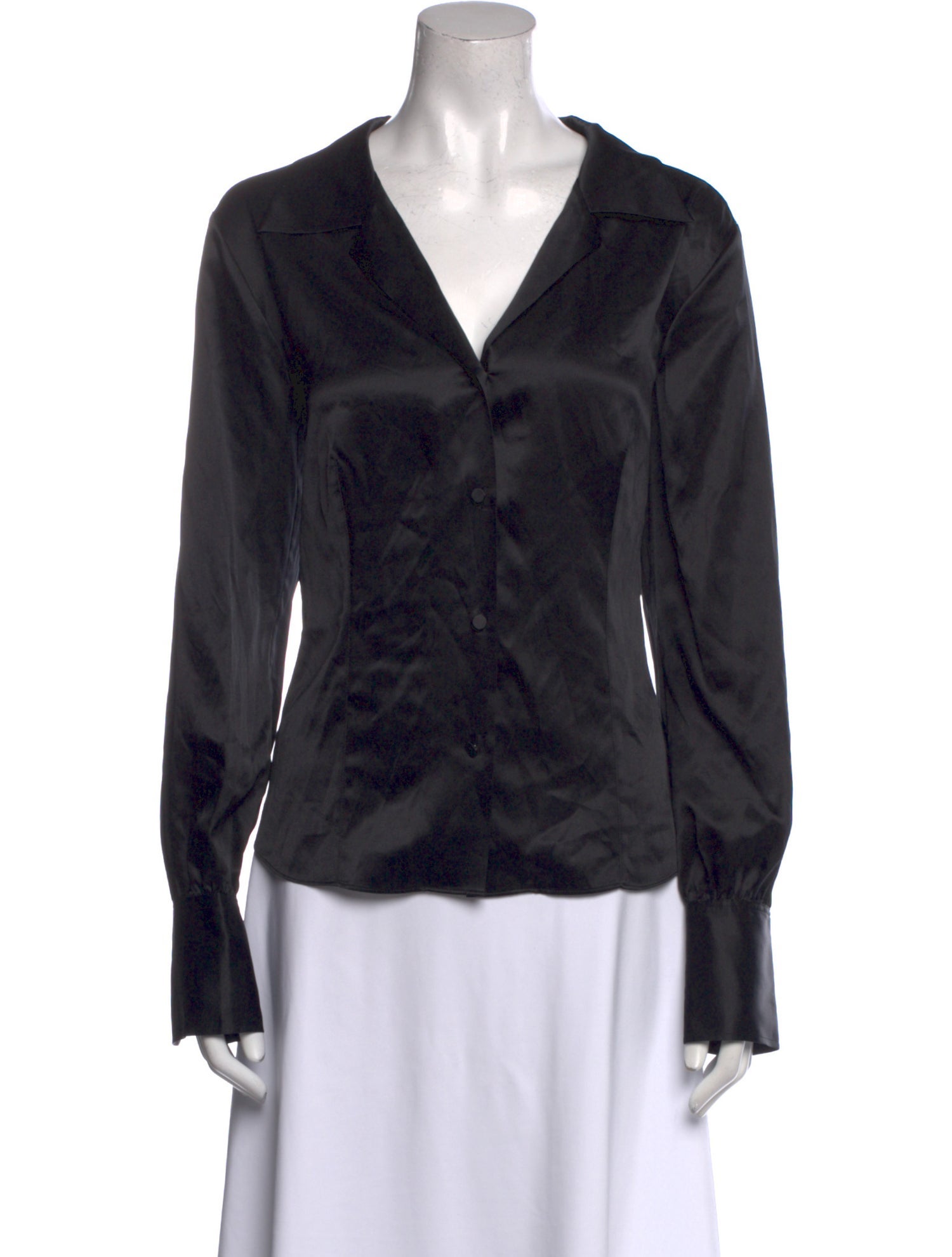 FRAME Silk V-Neck Blouse