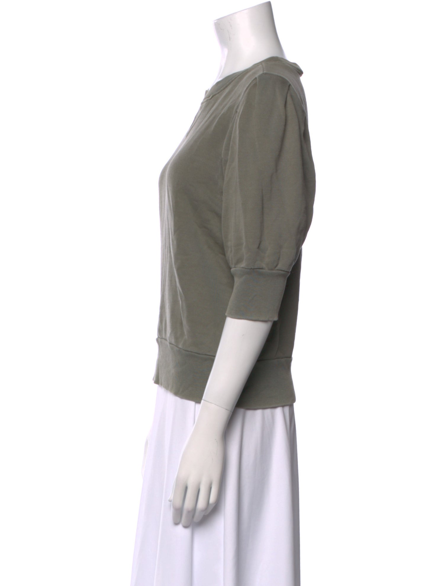 FRAME Crew Neck Three-Quarter Sleeve Sweatshirt