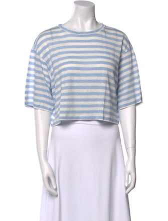 FRAME Linen Striped Crop Top