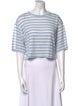 FRAME Linen Striped Crop Top