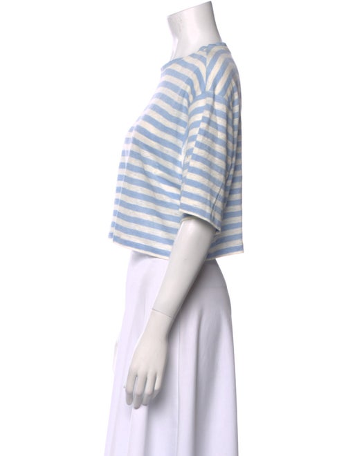 FRAME Linen Striped Crop Top
